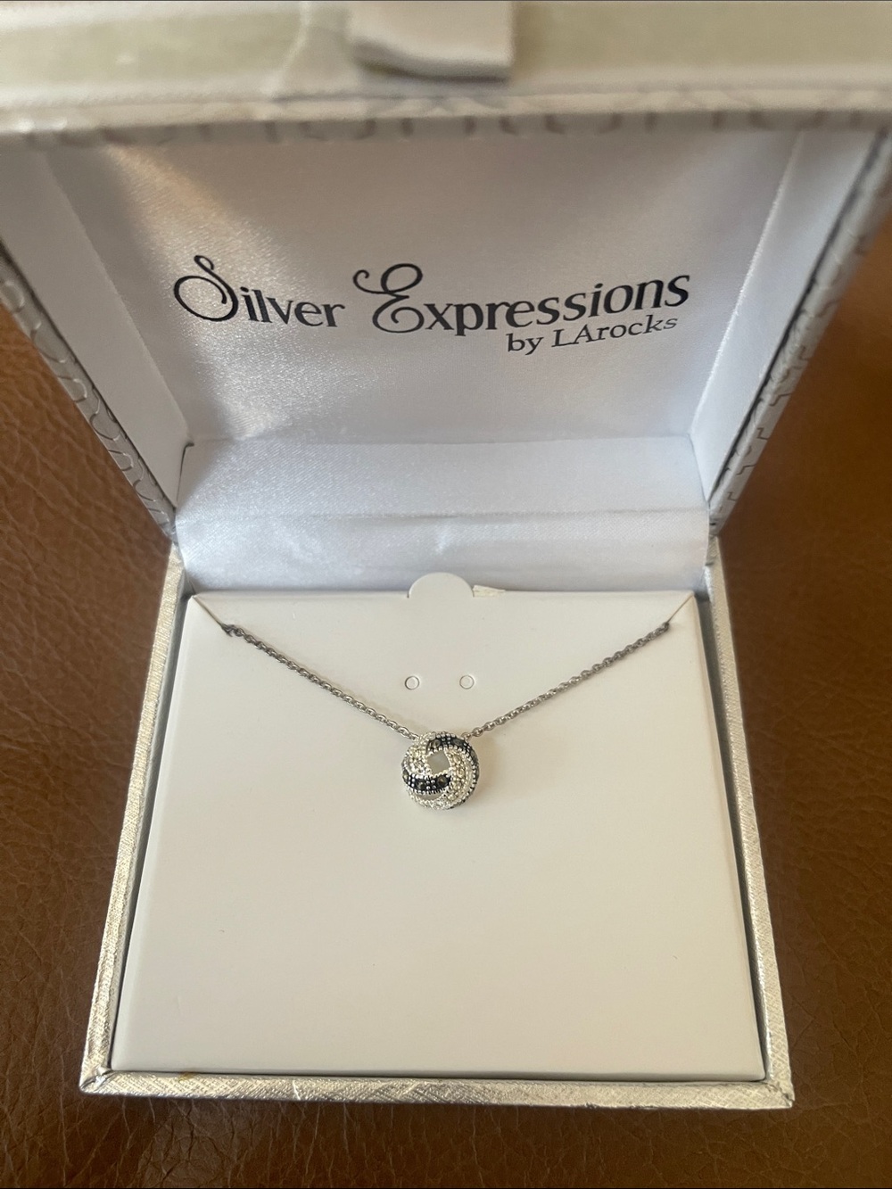 Silver and Black Pavé Necklace